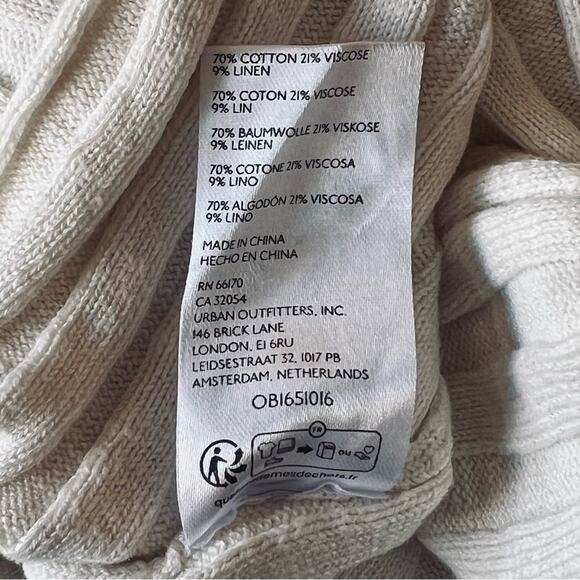 Free People Beach Women’s L Ivory Ribbed Knit Sweater Vest Veda Stretch Relaxed - Picture 12 of 12